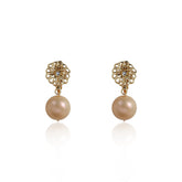 Elegant temperament flower pearl earrings without piercing -KD009